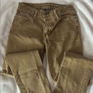 AEO Ne(x)t Level Flex Skinny Jeans in Olive Brown. Size 29x32.